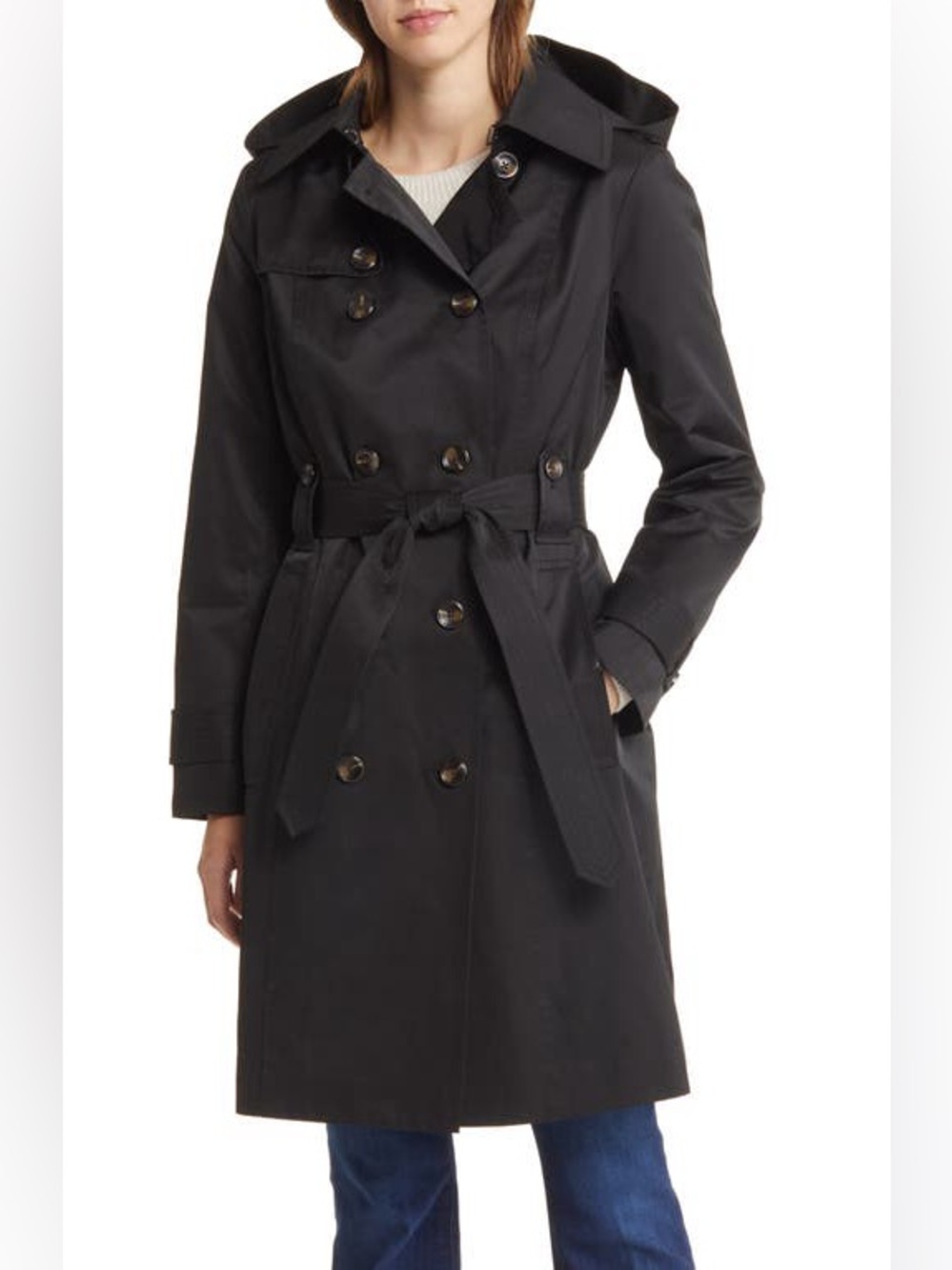 London Fog Black Heritage Trench (3 in 1), size XL